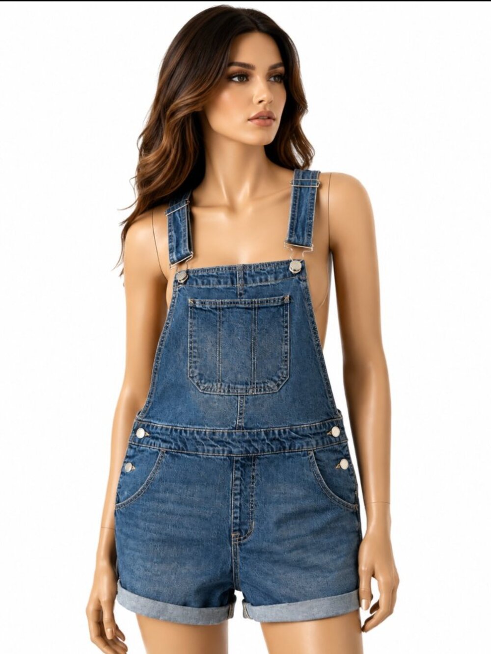 No Boundaries Women's denim overall shorts Size M 8-10 Blue Jeans 99% cotton